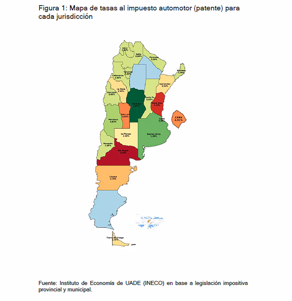 mapa impuesto automotor