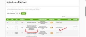 recolección licitación a
